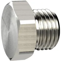 Locking screw, L 23 mm, 25 bar, brass, nickel-plated, for air, water, oil, steam, 136460