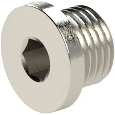 Locking screw, L 12 mm, 25 bar, brass, nickel-plated, for air, water, oil, steam, 137912 - 1