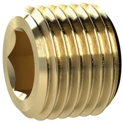 Locking screw, L 8 mm, 25 bar, brass, for compressed air/pneumatics, 135977 - 1