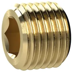 Locking screw, L 12 mm, 25 bar, brass, for compressed air/pneumatics, 136080