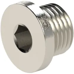Locking screw, L 19 mm, 25 bar, brass, nickel-plated, for air, water, oil, steam, 136437
