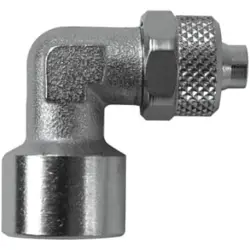 Angle screw fitting, L 21.5 mm, 18 bar, brass, nickel-plated, for hose, 110550