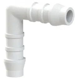Angle hose connection nozzle, L 43.5 mm, 10 bar, POM, for hose, 111016