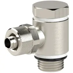 Angle swivel screw connection, L 26 mm, 18 bar, brass, nickel-plated, for hose, 110568