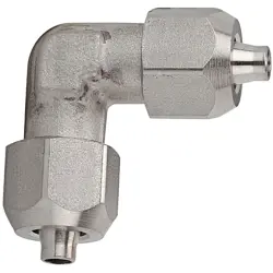 Angle connector, L 26 mm, 25 bar, stainless steel, for hose, 110714