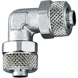 Angle connector, L 25 mm, 18 bar, brass, nickel-plated, for hose, 110582