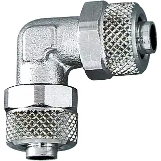 Angle connector, L 25 mm, 18 bar, brass, nickel-plated, for hose, 110582 - 1