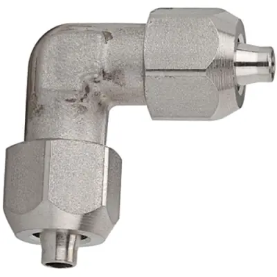 Angle connector, L 23 mm, 25 bar, stainless steel, for hose, 110713 - 1