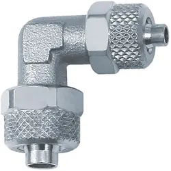 Angle connector, L 22.5 mm, 18 bar, brass, nickel-plated, for hose, 110584