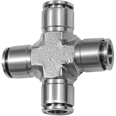 X connector, L 28.7 mm, 20 bar, stainless steel, for hose, 135281 - 1