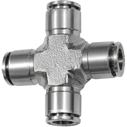 X connector, L 30 mm, 20 bar, stainless steel, for hose, 135282
