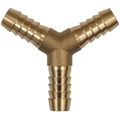 Y hose connection nozzle, 10 bar, brass, for hose, 134508 - 1