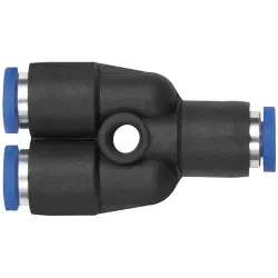 Y connector, L 28.8 mm, 10 bar, plastic/brass, nickel-plated, for hose, 148882