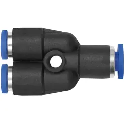 Y connector, L 29.1 mm, 10 bar, plastic/brass, nickel-plated, for hose, 148885