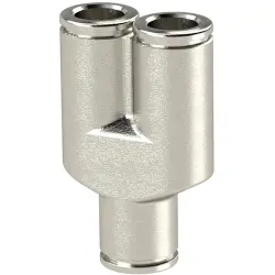 Y connector, L 34.2 mm, 16 bar, brass, nickel-plated, for hose, 129844