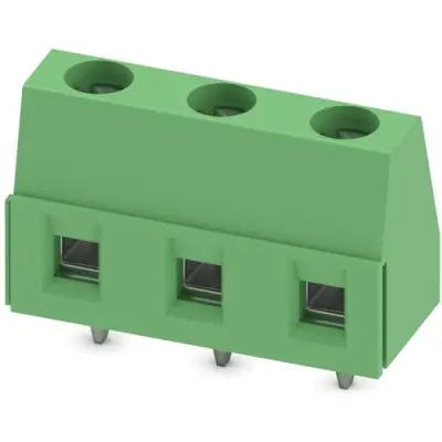PCB terminal, 3 pole, pitch 7.5 mm, AWG 26-16, 17.5 A, screw connection, green, 1717033 - 1
