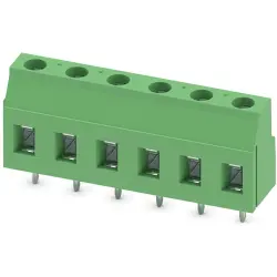 PCB terminal, 6 pole, pitch 7.62 mm, AWG 24-12, 24 A, screw connection, green, 1907979