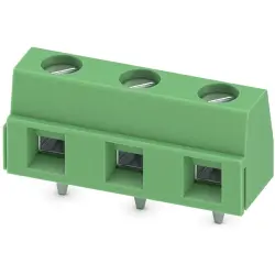 PCB terminal, 3 pole, pitch 7.62 mm, AWG 26-16, 16 A, screw connection, green, 1707030