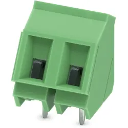 PCB terminal, 2 pole, pitch 7.62 mm, AWG 26-14, 24 A, screw connection, green, 1733729
