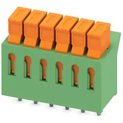 PCB terminal, 6 pole, pitch 3.81 mm, AWG 26-22, 5 A, cutting connection, green, 1706219