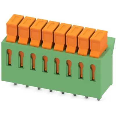 PCB terminal, 8 pole, pitch 3.81 mm, AWG 26-22, 5 A, cutting connection, green, 1706235 - 1