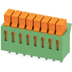 PCB terminal, 8 pole, pitch 3.81 mm, AWG 26-22, 5 A, cutting connection, green, 1706235