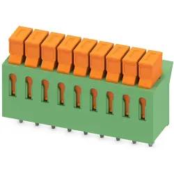 PCB terminal, 9 pole, pitch 3.81 mm, AWG 26-22, 5 A, cutting connection, green, 1706248