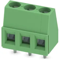 PCB terminal, 3 pole, pitch 5.08 mm, AWG 26-14, 17.5 A, screw connection, green, 1715734