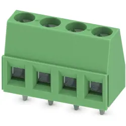 PCB terminal, 4 pole, pitch 5.08 mm, AWG 26-14, 17.5 A, screw connection, green, 1715747