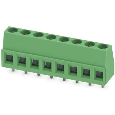 PCB terminal, 8 pole, pitch 5.08 mm, AWG 26-14, 17.5 A, screw connection, green, 1715789 - 1