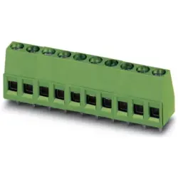 PCB terminal, 10 pole, pitch 5.08 mm, AWG 26-14, 17.5 A, screw connection, green, 1715802