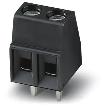 PCB terminal, 2 pole, pitch 3.5 mm, AWG 26-16, 13.5 A, screw connection, black, 1985807 - 1