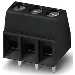 PCB terminal, 3 pole, pitch 3.5 mm, AWG 26-16, 13.5 A, screw connection, black, 1984950