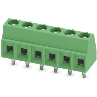 PCB terminal, 6 pole, pitch 3.81 mm, AWG 26-16, 13.5 A, screw connection, green, 1727052 - 1