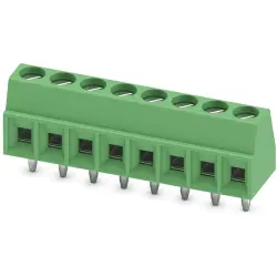 PCB terminal, 8 pole, pitch 3.81 mm, AWG 26-16, 13.5 A, screw connection, green, 1727078