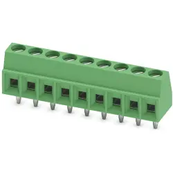 PCB terminal, 9 pole, pitch 3.81 mm, AWG 26-16, 13.5 A, screw connection, green, 1727081