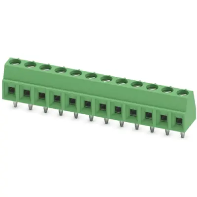 PCB terminal, 12 pole, pitch 3.81 mm, AWG 26-16, 13.5 A, screw connection, green, 1727117 - 1