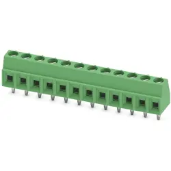 PCB terminal, 12 pole, pitch 3.81 mm, AWG 26-16, 13.5 A, screw connection, green, 1727117