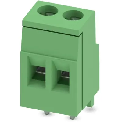 PCB terminal, 2 pole, pitch 5.08 mm, AWG 26-14, 24 A, screw connection, green, 1730395 - 1
