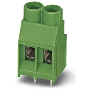 PCB terminal, 2 pole, pitch 6.35 mm, AWG 24-10, 32 A, screw connection, green, 1714955 - 1