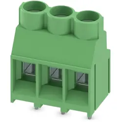 PCB terminal, 3 pole, pitch 6.35 mm, AWG 24-10, 32 A, screw connection, green, 1714968
