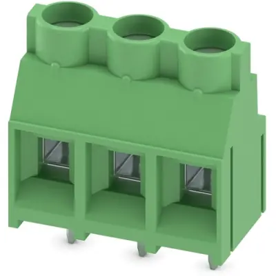 PCB terminal, 3 pole, pitch 7.62 mm, AWG 24-10, 32 A, screw connection, green, 1704936 - 1