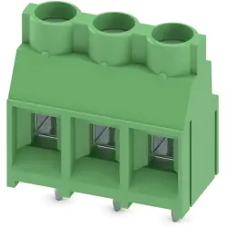 PCB terminal, 3 pole, pitch 7.62 mm, AWG 24-10, 32 A, screw connection, green, 1704936