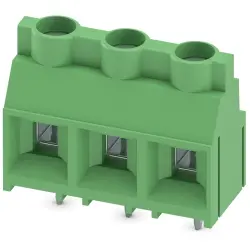 PCB terminal, 3 pole, pitch 9.52 mm, AWG 24-10, 32 A, screw connection, green, 1714984