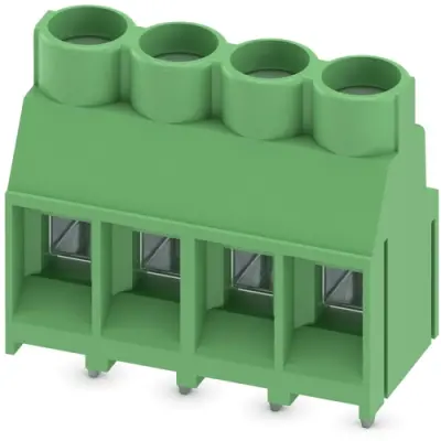 PCB terminal, 4 pole, pitch 6.35 mm, AWG 24-10, 32 A, screw connection, green, 1706756 - 1