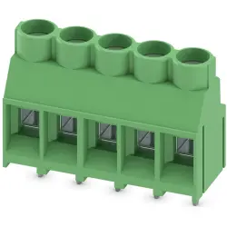 PCB terminal, 5 pole, pitch 6.35 mm, AWG 24-10, 32 A, screw connection, green, 1713985