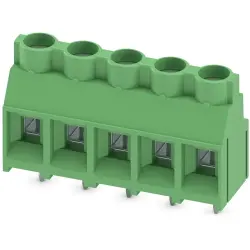 PCB terminal, 5 pole, pitch 7.62 mm, AWG 24-10, 32 A, screw connection, green, 1704949
