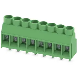 PCB terminal, 8 pole, pitch 6.35 mm, AWG 24-10, 32 A, screw connection, green, 1713927