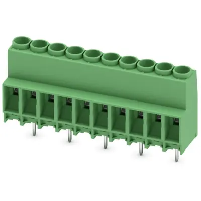 PCB terminal, 10 pole, pitch 6.35 mm, AWG 24-10, 41 A, screw connection, green, 1777626 - 1