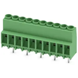 PCB terminal, 10 pole, pitch 6.35 mm, AWG 24-10, 41 A, screw connection, green, 1777626